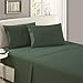 Mellanni Queen Size Flat Sheet - Iconic Collection Bedding - Hotel Luxury, Extra Soft, Cooling - Wrinkle, Fade, Stain Resistant - 1 Flat Sheet Only (Queen, Emerald Green)