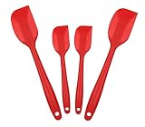 Golden Label Spatula Set With Stainless Steel CORE Heat Resistant Set Of Four Eco Friendly (Red) Non-Stick With Durable Metal Inside