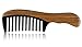 Unique Gift - Olina No Static Handmade Premium Quality Natural Black Ox Horn & Green Sandal Wood Comb with Natural Wood Aromatic Smell (Wide-tooth, Black Ox Horn & Green Sandal Wood)