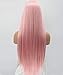 SeraphicWig Pink Lace Front Wigs Middle Part Long Straight Synthetic Wig Glueless for Women Heat Resistant Fiber Hair Half Hand Made 24 inches
