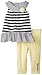 Calvin Klein Baby-Girls Infant Black White Stripes Top with Yellow Pants