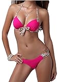 Ebuddy Push up Leopard Swimsuit Swimwear Bathing Suit Bikini Set Beachwear