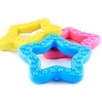 MUNCHOS Food Rubber Star Shape Toy for Puppies (Colour May Vary)