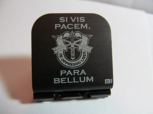 Si Vis Pacem Para Bellum With SF Crest Laser Etched Hat Clip Black