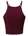 Women's Basic Ribbed Cropped Tank Top Burgundy M Size