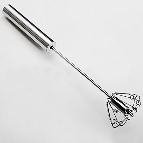 BleuMoo Manual Self Turning Stainless Steel Miracle Push Magic Whisk Mixer Egg Beater