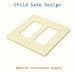 Enerlites SI8832 Screwless Decorator/GFCI Wall Plate 2-Gang Standard Size Child Safe Cover Plate, Light Almond, 10 Pack