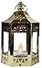 Vela Lanterns Mini Candle Lantern with Flickering LED Tea Light Candle, Batteries Included, Gold, Set of 6