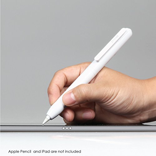 Ztylus Apple Pencil Protective Case: Built-In Clip, Secures Cap, Retractable Tip Protection for Apple Pencil 1st Generation, iPad Pro 12.9" 11" 10.5" 9.7" iPad 2019 Air 3, Mini 5 (White)