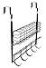 ESYLIFE Over The Door Hooks Organizer with Basket Hanging Storage Rack with Towel Bar, Black