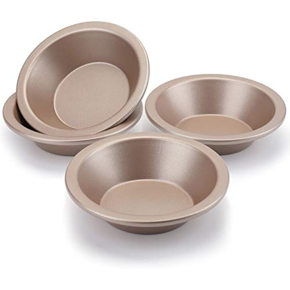 Suwimut 4 Pack Mini Pie Pans, 5 Inches Carbon Steel Round Nonstick