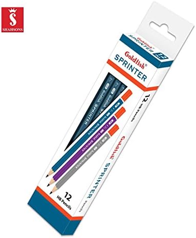 Shahsons Goldfish Sprinter Pencils - HB - 12 Pack - Writing Pencils - Made in Pakistan