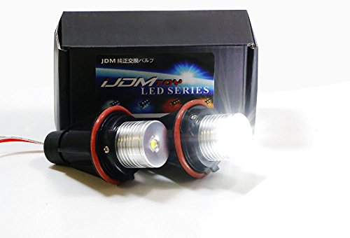 iJDMTOY (2) 7000K White High Power LED Angel Eyes Ring Marker Bulbs for BMW 5 6 7 Series X3 X5 (Fit E39 E53 E60 E63 E64 E65 E66 E83)