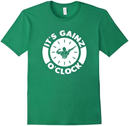 Mens It's Gainz O'Clock Gym Workout Time Fitness T Shirt 3XL Kelly Green