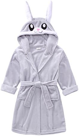 Kids Bathrobes Boys and Girls Coral Fleece Hooded Sleepwear Animal Pajamas