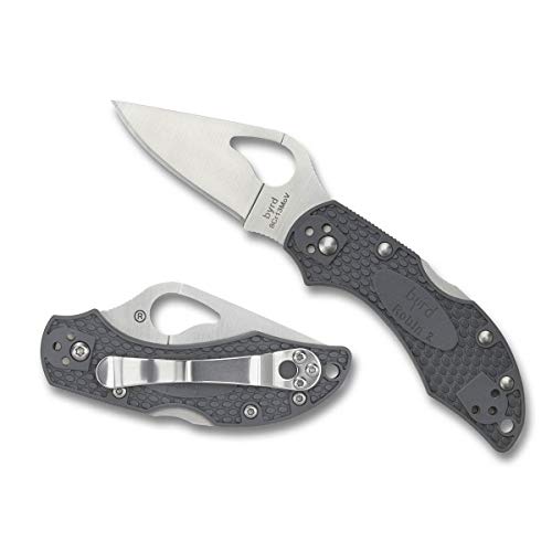 Spyderco Byrd Robin 2 Lightweight Folding Knife - Gray FRN Handle with PlainEdge, Full-Flat Grind, 8 - //coolthings.us