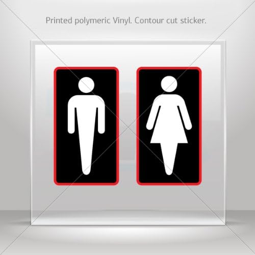 Sticker Wc Rest Room Gender Sign Toilet Bathroom Lavatory Atv Weatherp (10 X 5.5 Inches)