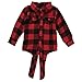 2pcs Toddler Kids Baby Girls Plaid Shirt+Leather Skirt Dress Outfits Clothes Set