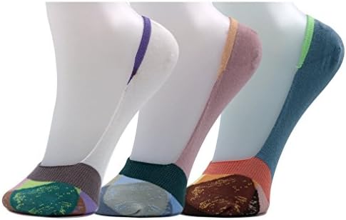Inside Women's 3-pack no show low cut socks, Silicon Non-Slip Grip, Multi, One Size