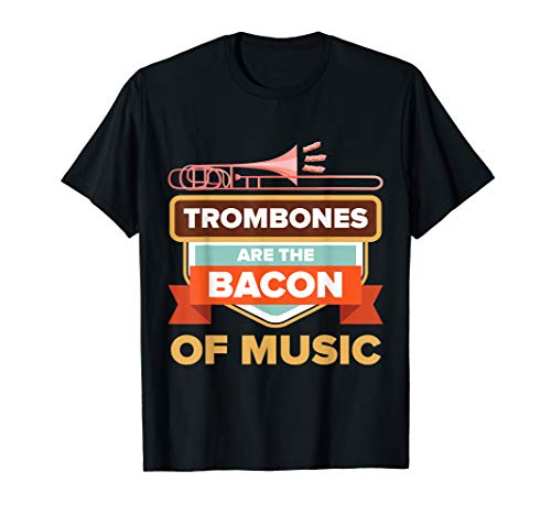 Funny Trombone Player Gift Bacon of Music T-Shirt Youth Men - Thumbnail 2