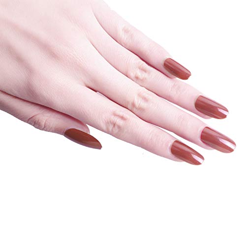 Siusio 96 Pcs Colorful Fake Nails, 4 Pack Ruby Red Full Cover Oval Medium UV Top Coat Artificial Acrylic Nails - Brilliant [No Glue Included] - Thumbnail 4