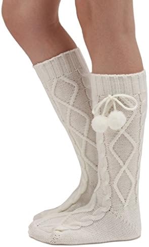 Imaly Womens Cable Knit Flirty Knee High Slumber Sleeper Socks