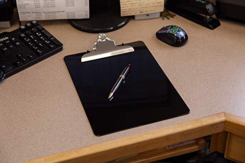 Plastic Clipboards (Set of 6) Multi Pack Clipboard (Black)| Strong 12.5 x 9 Inch | Holds 100 Sheets! Acrylic Clipboards Big Clip Board Clips
