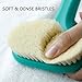 Upgraded Bath Body Brush with Comfy Bristles Long Handle Gentle Exfoliation Improve Skin's Health and Beauty Bath Shower Wet or Dry Brushing Body Brush (14 inch, Green)