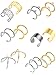 Jovitec 10 Pairs Stainless Steel Ear Cuff Helix Cartilage Clip on Earrings Non Piercing Cartilage Earrings for Women Girls Supplies, 5 Styles (Steel and Gold)