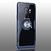 Samsung Galaxy S9 Plus Case | Transparent Crystal Clear Cover | Slim Silicone Rubber Bumper Frame | 360° Rotating Magnetic Finger Ring | Kickstand | Compatible with Samsung Galaxy S9 Plus - Blue