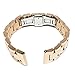Fitian 16mm Stainless Steel Watch Band for Moto 360 2 (2nd Gen, Woman) Push-button Hidden Clasp Champagne Rose Gold Metal Silver Fit Other Smart Watches (Rose Gold)