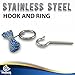 Hook and Ring Swing DIY Kit Stainless Steel Hardware and Nylon String Ring Toss Game Indoor – Outdoor for Endless Hours of Fun! GetMovin’ Sports