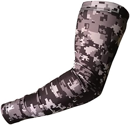 Sports Compression Arm Sleeve - Baseball Football Basketball - Youth and Adult Sizes from Unreal Sportswear (Adult Small, Digital Camo Black / Grey / White )