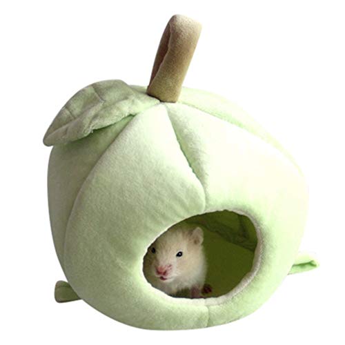 Cute Plush Winter Warm Hamster Hedgehog Rat Squirrel Nest Bed House Guinea Pig Bed Nest Pad Cage Pet Supply Hamster Warm Nest For Rat Hedgehog Squirrel House Guinea Pig Sweet Room House (Green)