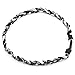 Twisted 2 Rope Braided Titanium Ionic Sports Necklace Baseball Necklace (Black/White, 20inch)
