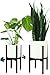 Fox & Fern Adjustable Plant Stand Indoor — 8 to 12 Inch Premium Mid Century Bamboo Plant Stand with Adjustable Width; Plug In Design; Easy to Assemble; Two Heights - For 8, 9, 10, 11 & 12 Inch Pots