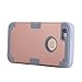 iPhone SE Case, Pandawell? Hybrid Heavy Duty Shockproof Full-Body Protective Case with Dual Layer [Hard PC+ Soft Silicone] Impact Protection for Apple iPhone SE / iPhone 5 SE - Rose Gold/Grey