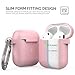 AhaStyle Upgrade Silicone Case Protective Cover [Front LED Visible] Compatible with Apple AirPods 2 & 1 (Pink)