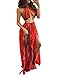BIUBIU Women's Sexy Boho Floral Halter Summer Maxi Dress Beach Party Split Cover Up Swimsuit Outfit 2024 (Floral red,L)