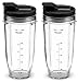 Nutri Ninja 24 oz. Tritan Cups with Sip & Seal Lids by NutriGear. Compatible with BL480, BL490, BL640, BL680 Auto IQ Series Blenders (Pack of 2)