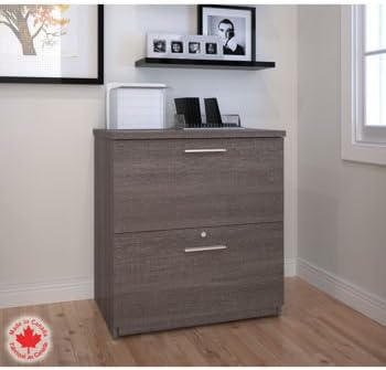 Bestar Sutton Grey Lateral File Drawers With Ball Bearing Slides