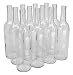 North Mountain Supply 750ml Glass Bordeaux Wine Bottle Flat-Bottomed Cork Finish - Case of 12 - Clear/Flint primary