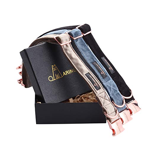 ARING-PET-Dog-Collar-and-Leash-Velvet-Dog-Collar-and-Leash-Set-Soft-Comfy-Adjustable-Collars-for-Dogs-Cats