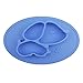 Silicone Mini Placemat, Holoko One-Piece Feeding Plate, Cute Puppy Shape Mats with Suction for Babies, Toddlers and Kids - Fit Most Highchair Trays (Blue)