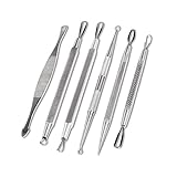 BLEMISH SPECIALIST Blemish Remover Kit with Case & Mirror - 6 Extractor Tool Set by Brilliant Beauty - Treatment for Acne Pimple Blackhead Whitehead Popping Removal for Nose & Face