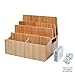 MobileVision Bamboo Charging Station Stand & Multi Device Organizer Charging Dock w/Extension Compartments for Desktop Storage use w/Smartphones/Tablets & Includes 5-USB Port Charger