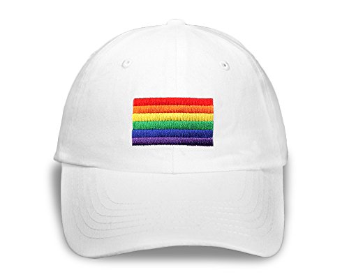 Rectangle Rainbow Hats In White in a Bag (Wholesale Pack - 12 Hats)