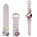 V-MORO Strap Compatible with Galaxy Watch Active2 40mm 44mm Bands Rose Gold Women 20mm Fashion Flower Genuine Leather Band Replacement for Samsung Galaxy Watch Active 2 40mm 44mm/Galaxy Watch 42mm