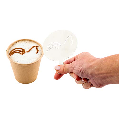 Restaurantware Coffee Art Stencil Pack of 1 Stainless Steel Bird Decorating Ste…
