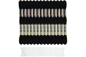Skeins Friendship Bracelets Floss Black Embroidery Threads,Black Cross Stitch Thread Series Cross Stitch Floss (14 Skeins Per